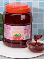 Selai Stroberi Taihu Merrill Lynch 3kg 1 Kaleng Buatan Tiongkok Daratan untuk Membuat Teh Susu dan Es Krim Dessert