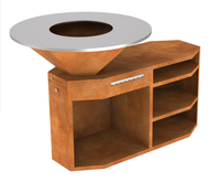 Barbecue au charbon de bois de style moderne pour jardin, intérieur et extérieur, chariot de foyer en acier pour camping, fête, bois de chauffage