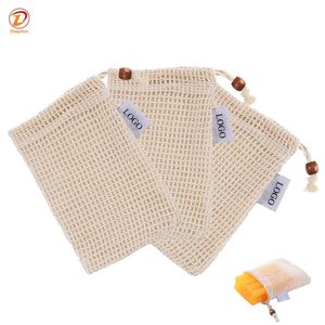 100% <span class=keywords><strong>Cotton</strong></span> Hữu Cơ Net Có Thể Giặt Túi Nhỏ Tái Sử Dụng Dây Kéo Xà Phòng Lưới Túi Với Biểu Tượng Tùy Chỉnh - Product Image 5