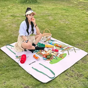 Tappetino da picnic portatile personalizzato in tessuto Oxford 600D impermeabile per attività all'aperto da campeggio tappetino da picnic