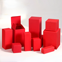 Boîte en papier kraft recyclé écologique et biodégradable rouge rustique pour bougies en forme de pilier, finition mate, emballage cadeau pour la Saint-Valentin