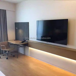 Muebles de dormitorio de hotel modernos y económicos, juegos completos de habitación con marco de cama de madera, colchón, estación de trabajo, armario y soportes para TV - Product Image 4
