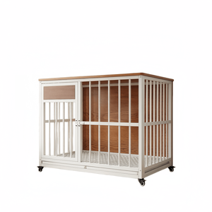 La gabbia per <span class=keywords><strong>cani</strong></span> di lusso di grandi dimensioni con ruote a scomparsa e trattamento superficiale resistente la rende adatta all'uso domestico - Product Image 6