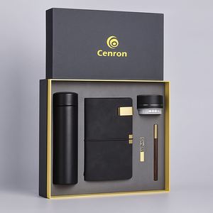 Elegant Corporate Gift Box with Insulated Bottle, A5 <b>Planner</b>, Pen, USB Flash and Mini Speaker | Personalized Logo - Product Image 1