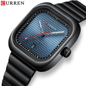 Curren 8460防水スポーツスクエアダイヤルメンズステンレス鋼ファッションクォーツ腕時計男性用 - Product Image 2
