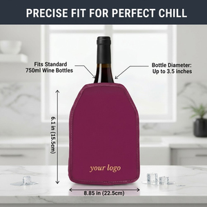 Manchon isotherme personnalisé pour <span class=keywords><strong>bouteille</strong></span> de vin avec logo – Garde le vin au frais longtemps – Idéal pour les bouteilles de <span class=keywords><strong>Prosecco</strong></span>, de champagne et de bière - Product Image 3