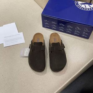 รองเท้าแตะ Birkenstocks สำหรับผู้หญิง ใส่สบายในฤดูหนาว ขายดีที่สุดในฤดูใบไม้ร่วง หนังแท้ พื้นไม้ก๊อก EVA กันลื่น หุ้มปลายเท้า บุขนนุ่ม - Product Image 6