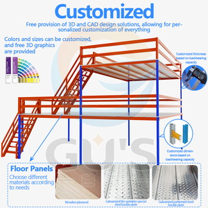 定制办公室夹层系统电梯2-3层楼梯1000-3000千克每平方米选择性托盘架夹层平台2-3 - Product Image 4