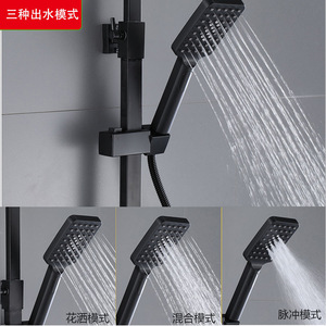 Shower Set All Copper Body Overhead Spray Adjustable Settings Modern Minimalist Design Bathroom Faucet Rain Shower Head - Product Image 5