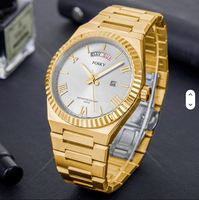 Montre-bracelet de luxe classique en acier inoxydable de haute qualité, avec logo personnalisé OEM, montre à quartz tendance pour hommes