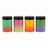 Bocaux en verre ronds à dégradé de couleurs, anti-ouverture enfant, avec couvercle en plastique, écologiques, anti-odeur, pour le stockage du chocolat (1oz, 2oz, 3oz, 4oz)
