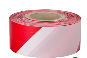 Ruban de signalisation rouge et blanc de 50 mm de large en polyéthylène pour marquage de sécurité - Product Image 5