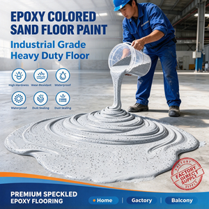 สีเคลือบพื้นอีพ็อกซี่ทรายสีปรับระดับได้เอง ทนทานต่อการสึกหรอ สีทาพื้นอีพ็อกซี่ทรายควอตซ์ไร้รอยต่อ สำหรับคลังสินค้าและโรงงาน - Product Image 1