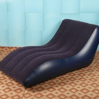 Nouveau fauteuil gonflable en forme de S, pliable, écologique, en tissu floqué, pour une personne, en stock