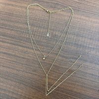 Collar de Clavícula en Forma de Y, Minimalista, Resistente al Agua, al Deslustre y a la Decoloración, de Acero Inoxidable Chapado en Oro de 18K, con Cuentas de Clip