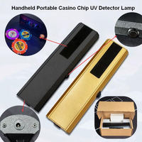 Détecteur de lumière UV professionnel pour casino, noir et or, outil anti-contrefaçon portable pour jetons de poker et billets de banque