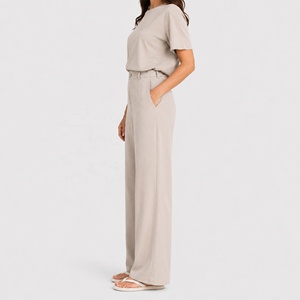 <span class=keywords><strong>Pantalones</strong></span> de Traje Elegantes de Pierna Ancha Color Taupe para Mujer, <span class=keywords><strong>Pantalones</strong></span> de Oficina de Cintura Alta, <span class=keywords><strong>Pantalones</strong></span> Drapeados Chic, Pantalon Tailleur Femme - Product Image 3