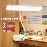 Lampe de bureau LED avec pince, protection oculaire, batterie rechargeable, flux lumineux élevé, contrôle tactile, intensité réglable, design moderne