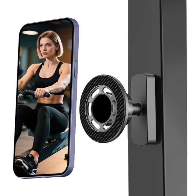 Portable Folding Dual-sided Magnetic Phone Stand Strong Suction 360° Adjustable Holder for Gym Golf Cruise Refrigerator