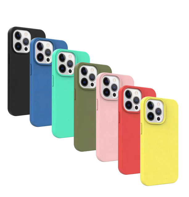Custom Design Recycle Natural Wheat Straw Eco Friendly Biodegradable TPU Phone Case for iPhone 14 13 12 11 Pro Max
