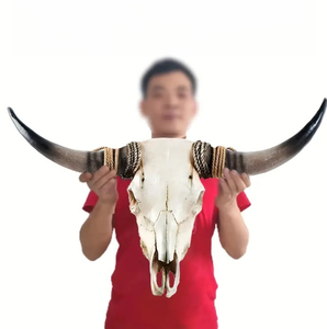 Toro de Resina de 31 Pulgadas para Decoración de Pared SKE26, Duradero, Realista, Pintado a Mano, Arte Animal Coleccionable, para Interiores/Exteriores, Estilo Rústico, Halloween - Product Image 1