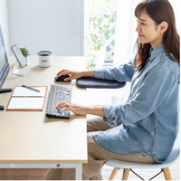 Repose-bras ergonomique pour bureau avec coussin en lin doux, support de bras réglable pour poste de travail informatique