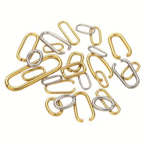 Colliers ovales en acier inoxydable électroplaqués en forme de grain de maïs ; Pièce d'accessoire de bijouterie semi-finie à faire soi-même, fermoir de pendentif fait main - Product Image 1