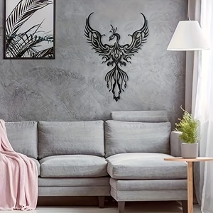 Decorazione da parete in metallo <span class=keywords><strong>Phoenix</strong></span> - Intricata decorazione artistica da parete in metallo per soggiorno, ufficio, camera da letto, cucina, decorazione moderna per interni di casa - Product Image 2