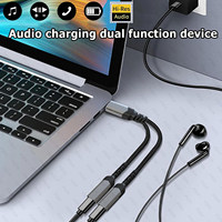 Distribuidor 2 en 1 tipo C Adaptador de cargador y auriculares USB C dual USB C Audio y PD 60W Carga rápida para iPhone 16 iPad