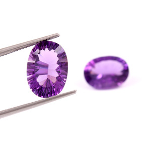 Piedra de amatista Natural de alta calidad, corte cóncavo ovalado, piedra preciosa suelta de 14x10mm para la fabricación de joyas - Product Image 1