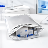 Enveloppes thermiques pour envoi postal, sac sous vide en feuille d'aluminium, sacs isolés en mousse, argentés, barrière thermique 24-48 heures pour médicaments, conformes aux normes FDA