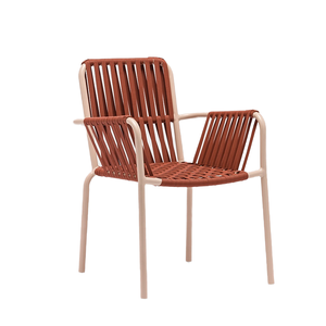 Comehome Metal Woven Outdoor Dining <b>Chair</b> <b>Stacking</b> Waterproof Modern Design - Product Image 1