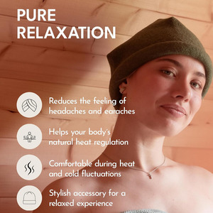 Chapeau de sauna en laine mérinos 100% écologique de luxe haut de gamme avec logo personnalisé - Product Image 2