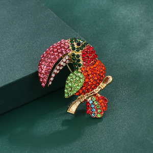 Broche Toucan en Cristal Coloré Weiman, Plaqué Or, Multi Strass, Épingle Oiseau, Bijou de Mode pour Femme, Ornement de Vêtement, Cadeau de Fête - Product Image 2