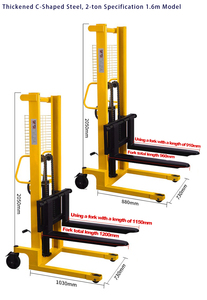 スタッカートラック油圧パレットリフト付きOEM高効率中国マニュアルフォークリフト - Product Image 3