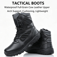 Bottes tactiques pour hommes personnalisées en usine, en cuir de vache, imperméables, absorbant les chocs, pour la randonnée dans le désert
