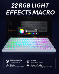 คีย์บอร์ด Zornher CG870 แบบพับได้ 88 ปุ่ม ลาย Shadow สลักด้านข้าง ไฟ RGB Backlit แบบตั้งโปรแกรมได้ รองรับสามโหมด เงียบ สำหรับเล่นเกมอีสปอร์ตและใช้งานในสำนั<span class=keywords><strong>ก</strong></span>งาน - Product Image 5