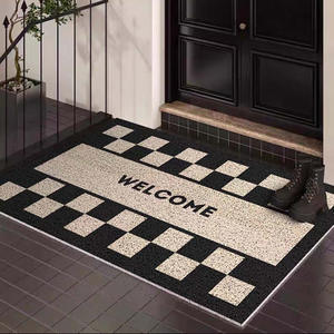 Tapis de porte Jiaozhiyuan, rectangulaire, motif géométrique, PVC, résistant aux taches, antidérapant, pour usage domestique, texte de bienvenue, tapis d'extérieur et d'intérieur - Product Image 5
