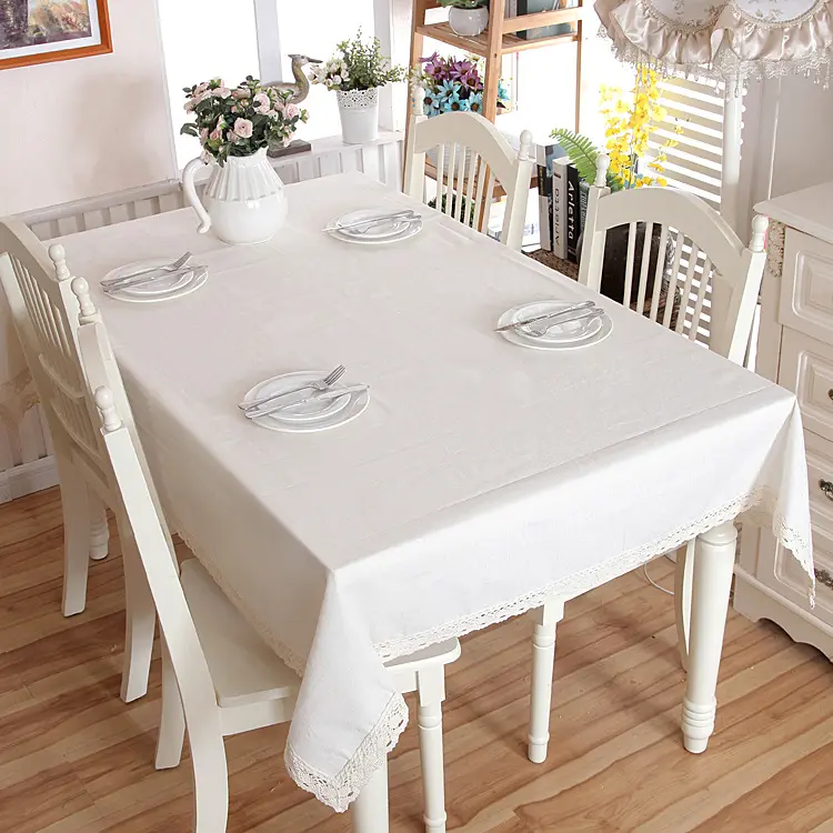 ผ้าปูโต๊ะสี่เหลี่ยมมุมฉากงาช้างสีเบจ,ผ้าปูโต๊ะทำจากไม้ไผ่ป่านลินินสำหรับบ้านห้องครัวร้านอาหาร