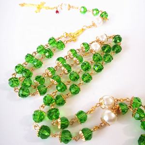 Gioielli Religiosi Cattolici per Donne, Medaglia Placcata <span class=keywords><strong>Oro</strong></span> con <span class=keywords><strong>Rosario</strong></span> <span class=keywords><strong>di</strong></span> Cristallo - Product Image 4