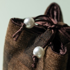 Sac à thé à cordon de serrage, petit et portable, pour accessoires de cérémonie du thé, avec trois significations et mille univers - Product Image 3