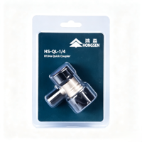 Raccord rapide en laiton HONGSEN HS-QL-1/4 R134a pour climatisation, connecteur de charge de réfrigérant CVC sous pression