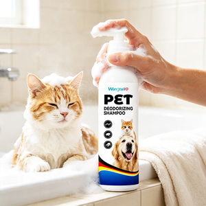 Shampooing Désodorisant Wangtailin 220ml pour Chiens et Chats - Protection 24H, Répulsif <span class=keywords><strong>Anti</strong></span>-Puces et Tiques - Formule Douce à Base de Plantes pour Soins des Animaux - Product Image 1