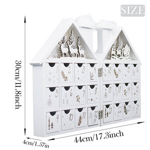 EAGLEGIFTS בית צורת שולחן Led קישוט עץ חג המולד 24 ימים ספירה לאחור קישוט שולחן העבודה אדוונט - Product Image 3