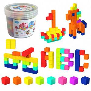 Revolutionary DIY Educational Fidget Sensory Sticky EVA <b>Foam</b> Cubes Animals Nature Assorted Colors Puzzle Building <b>Block</b> Toys Set - Product Image 1