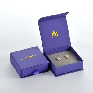 GALMPKG Vente en gros de boîtes à bijoux en carton violet foncé pliables, boîtes à bijoux en papier pour bracelets, colliers, bagues, boîtes cadeaux magnétiques à rabat - Product Image 2