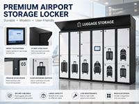 Loker Bagasi Pintar 15 Pintu untuk Terminal Bandara, Kabinet Penyimpanan Layanan Mandiri 24/7 untuk Stasiun Kereta Api & Objek Wisata