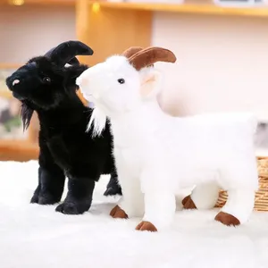 Simpatico Peluche di Pecora con Corna 18/30cm, Giocattolo Morbido in Cotone PP per Bambini e Adulti - Product Image 3