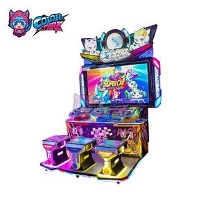 เครื่องเกมอาร์เคดหยอดเหรียญสำหรับเด็กแบบแข่งขันสามคน ดีไซน์ใหม่ สีสันสดใส สวนสนุกสีสันสดใส - Product Image 3