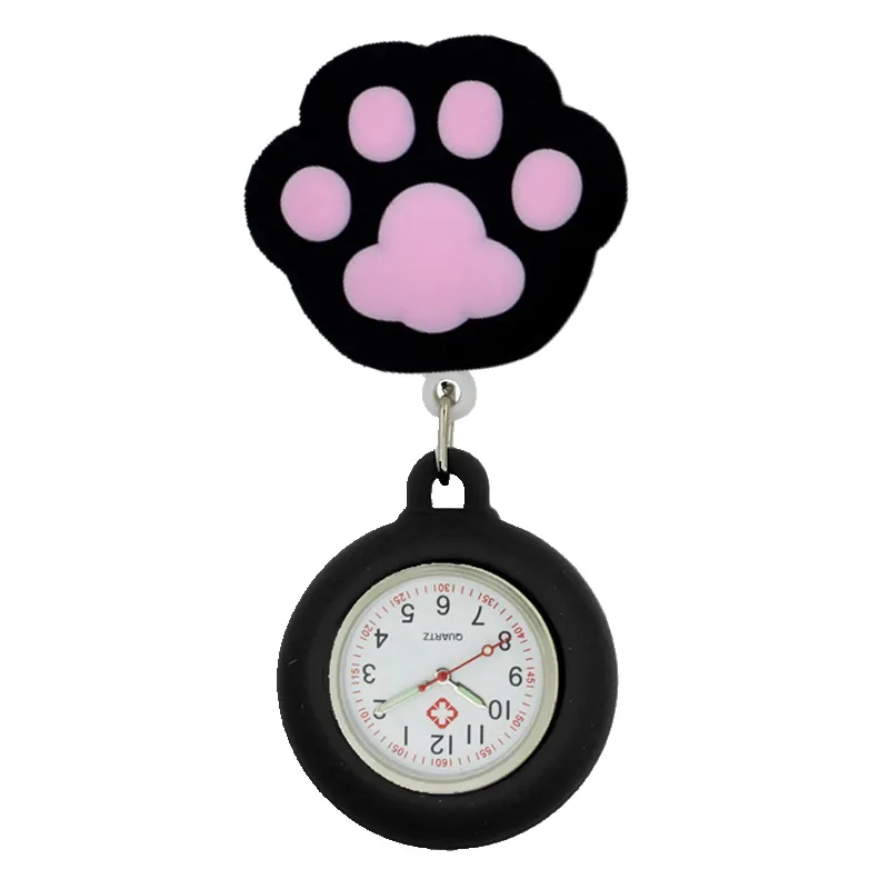 Relojes de bolsillo con huellas retráctiles para enfermera y Doctor, pulsera de mano con pinzas de gato, regalo médico, colorida